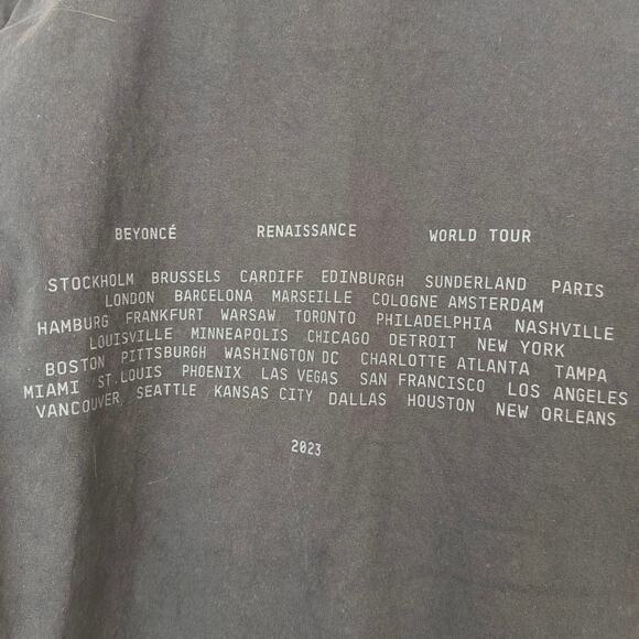Beyoncé 2023 Renaissance Tour Unisex Short Sleeve T-Shirt Size S Cities Music - Picture 6 of 8